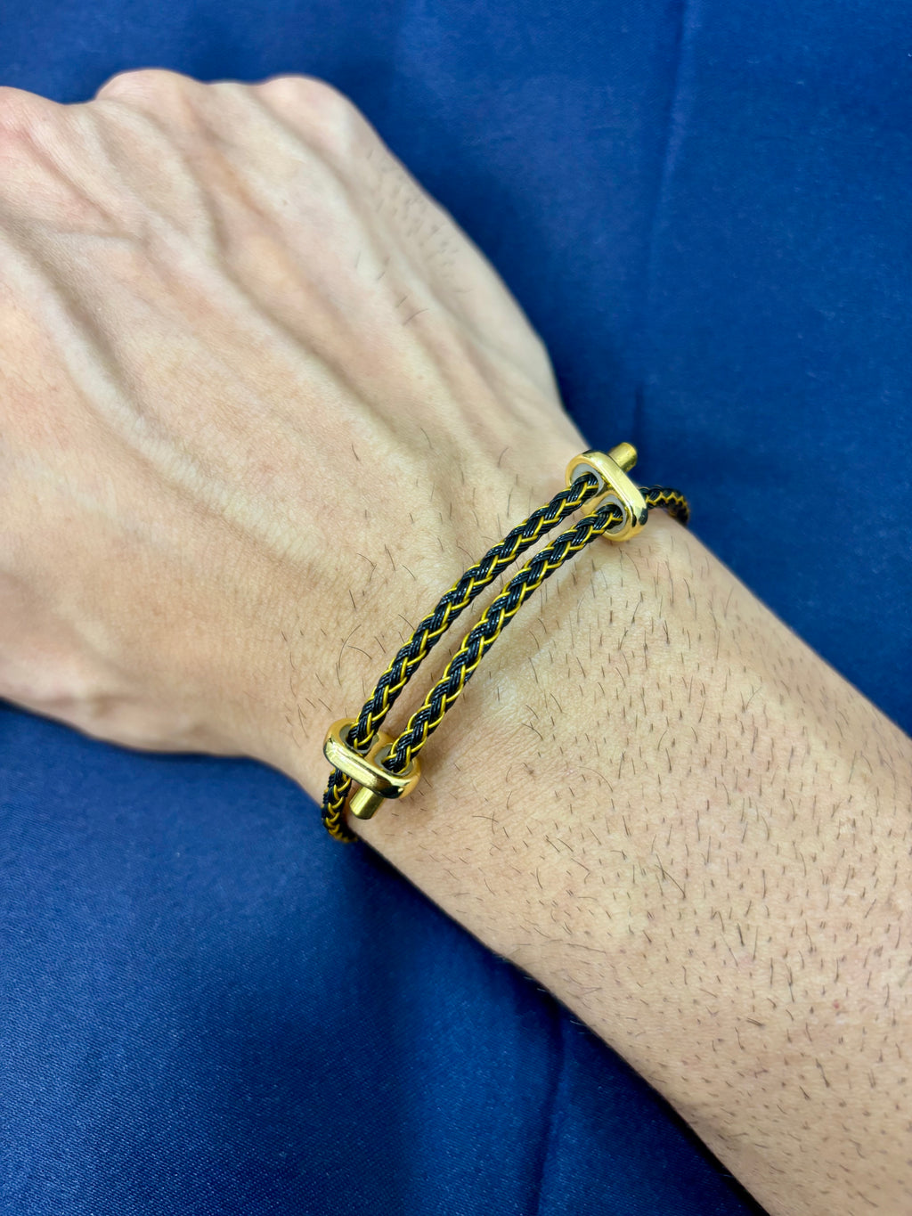 VANEZ Gold Plated Buckle Rope Bracelet