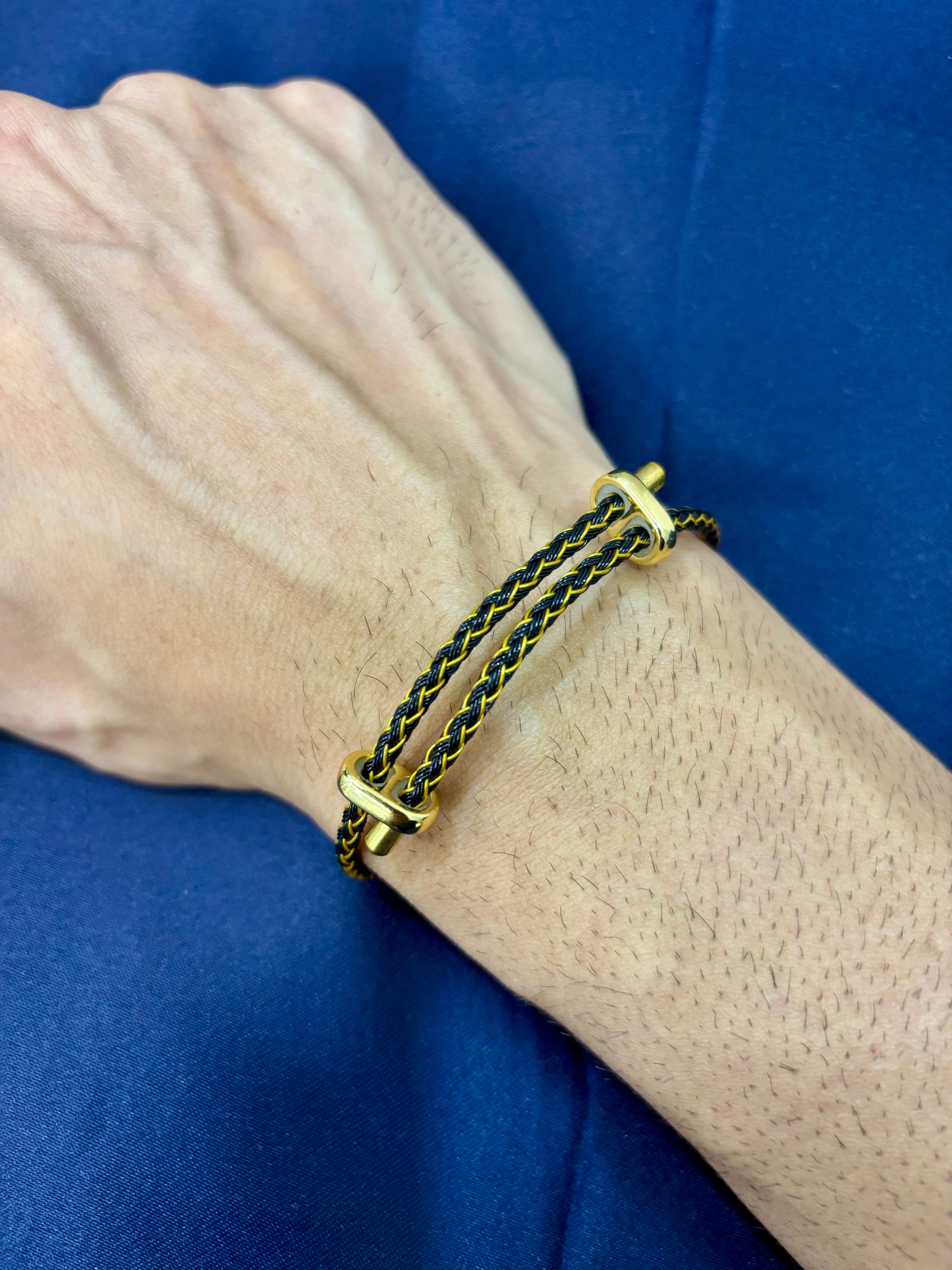 VANEZ Gold Plated Buckle Rope Bracelet