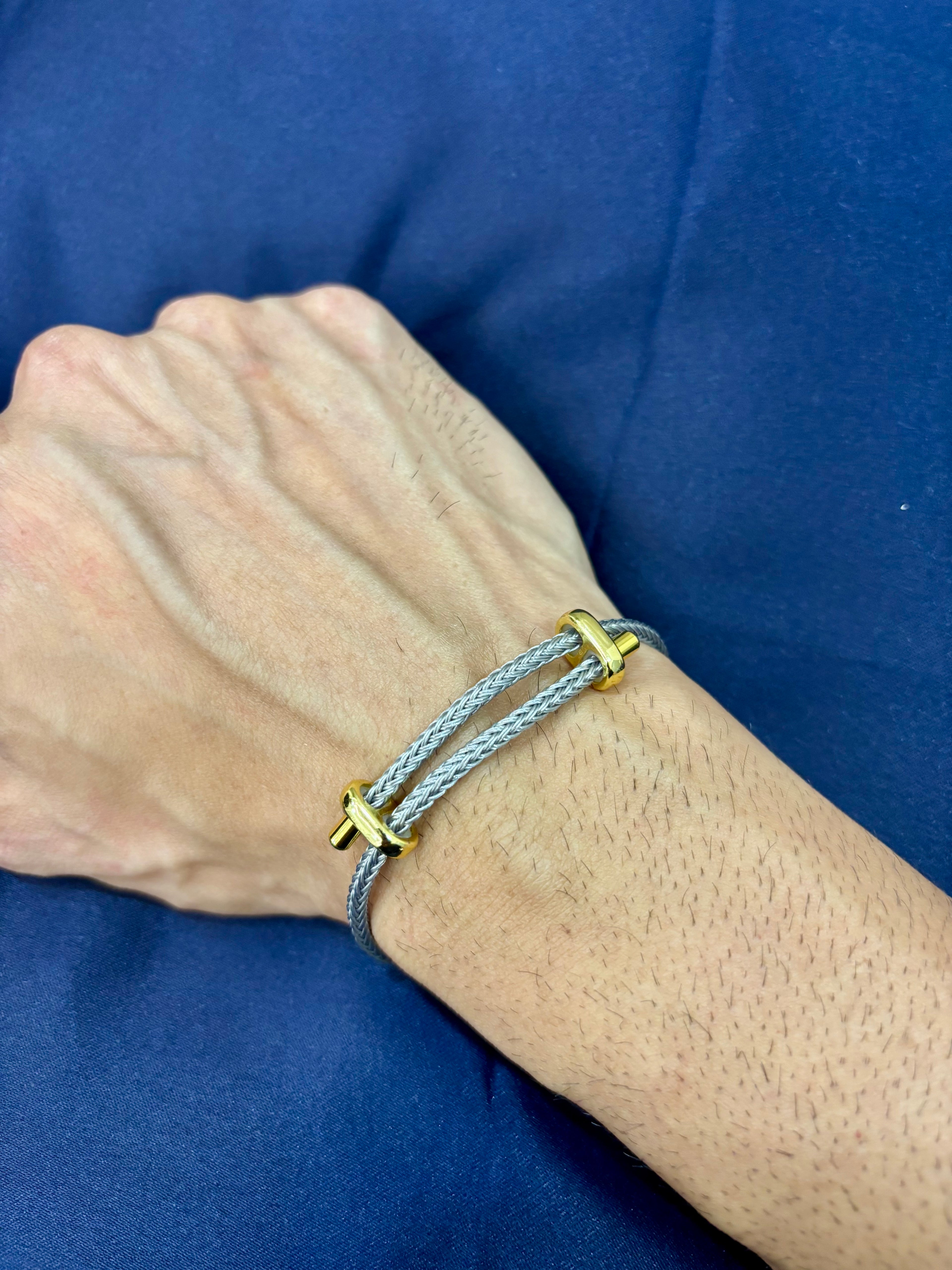 VANEZ Gold Plated Buckle Rope Bracelet