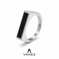 VANEZ Black Enamel Ring