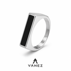 VANEZ Black Enamel Ring
