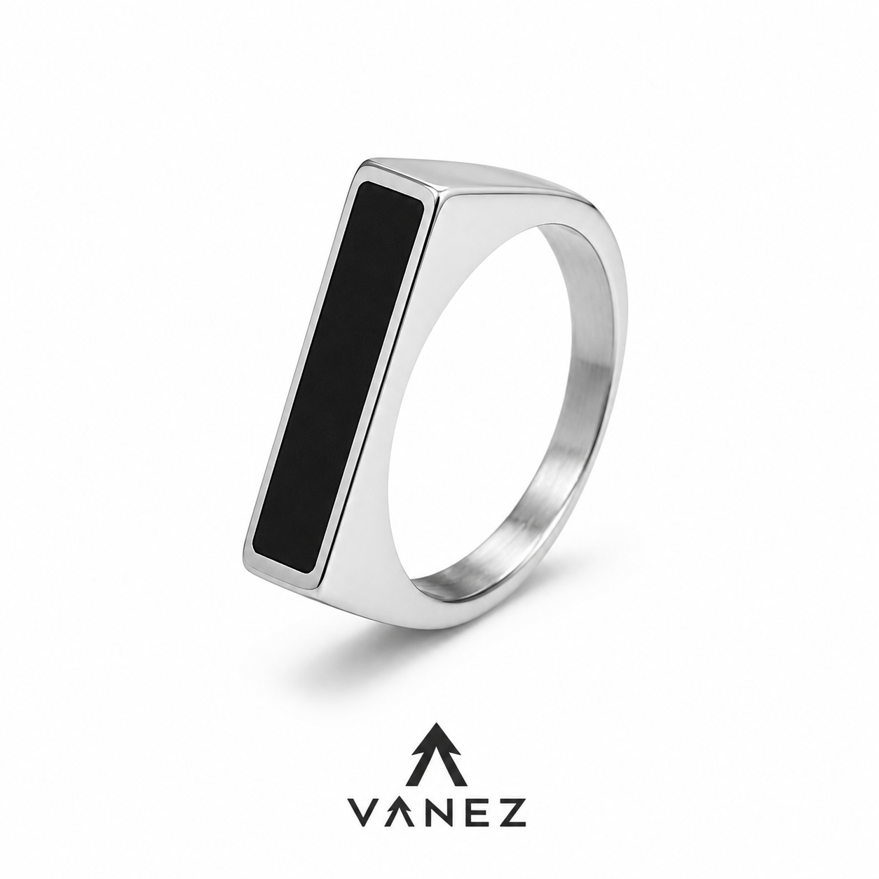 VANEZ Black Enamel Ring