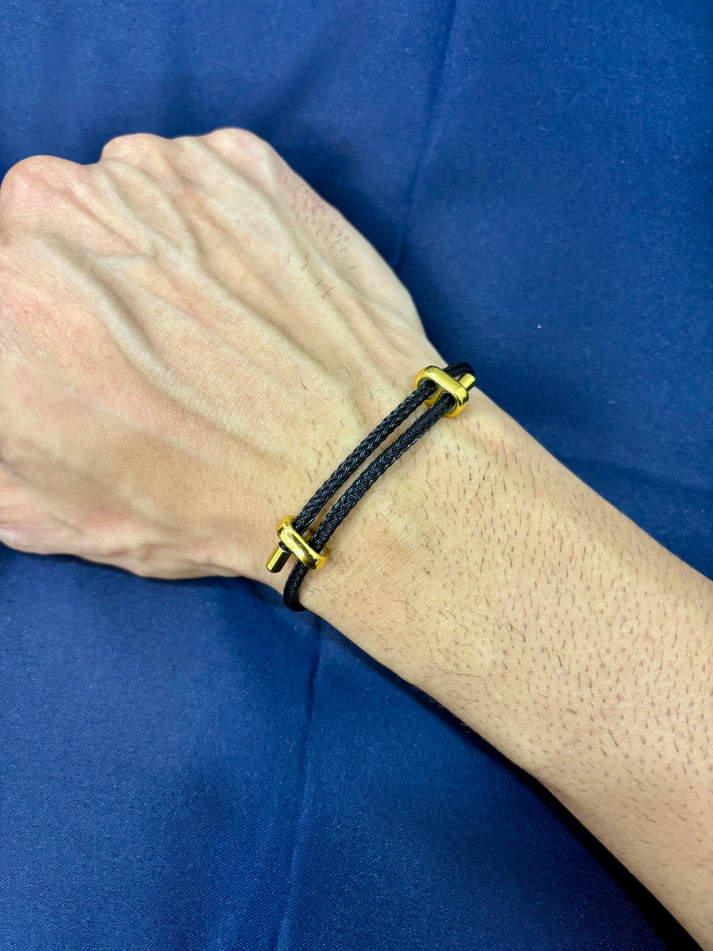 VANEZ Gold Plated Buckle Rope Bracelet