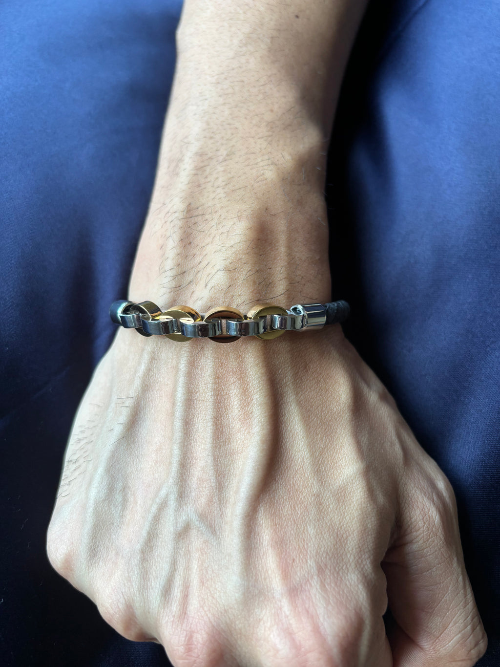VANEZ Leather Chain Bracelet