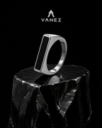 VANEZ Black Enamel Ring