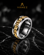 VANEZ Cuban Chain Cutout Ring