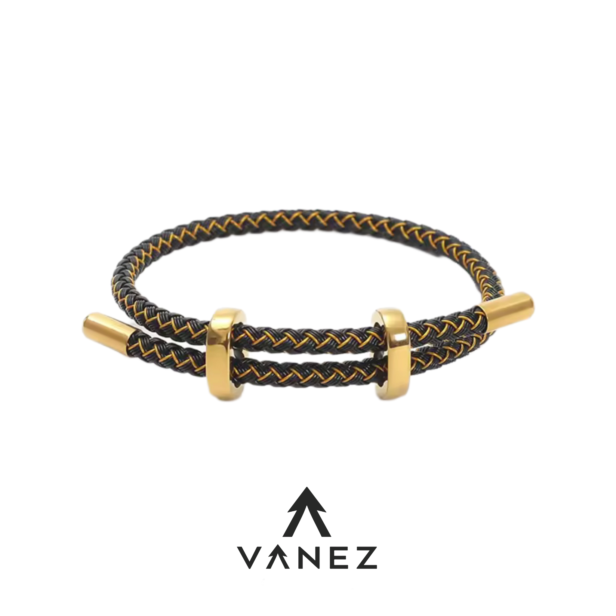 VANEZ Gold Plated Buckle Rope Bracelet