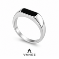 Black Enamel Rectangle Ring
