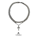VANEZ Double Layer Cross Pendant Cuban Chain